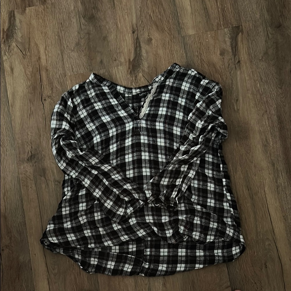 Living Doll Black and White Boxy Blouse